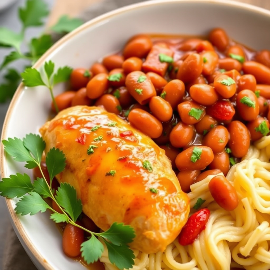 Kylling med paprika og kidneybønner