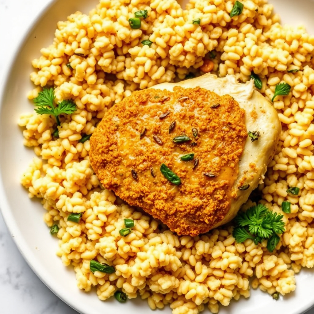 Kylling med sennepsfrøskorpe og couscous