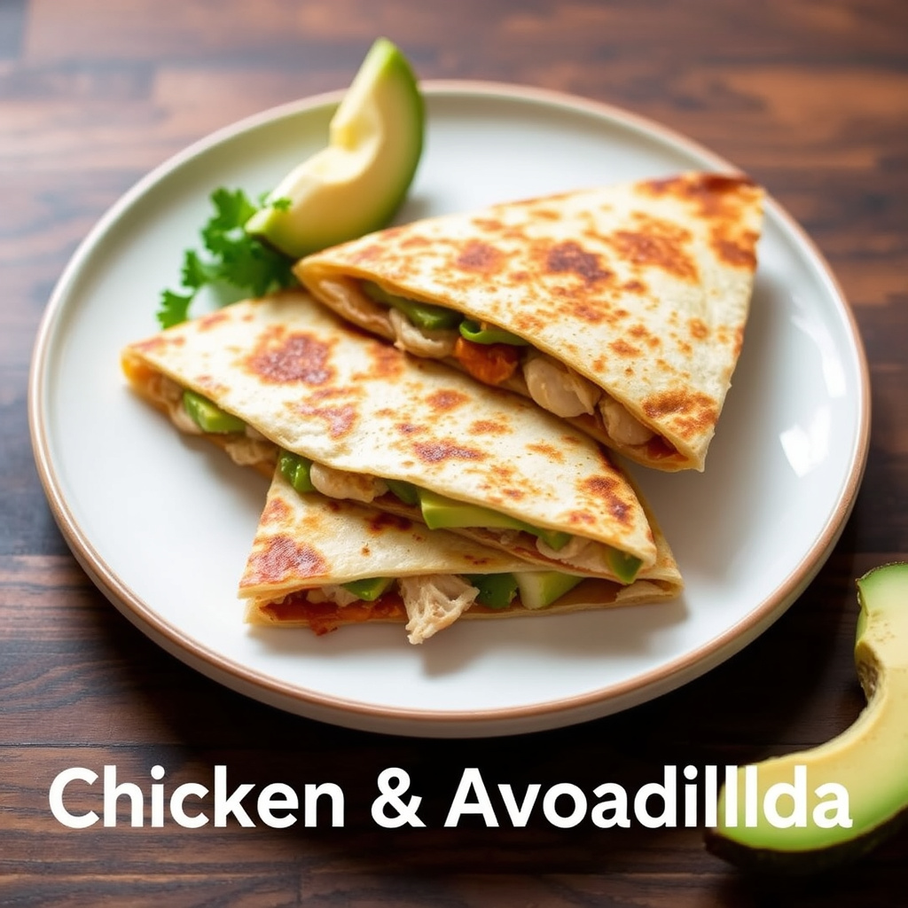 Kylling- og avokadokesadilla
