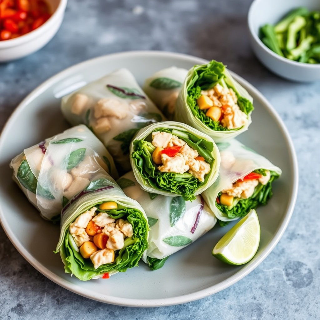 Kylling- og brokkolirabbersommeruller