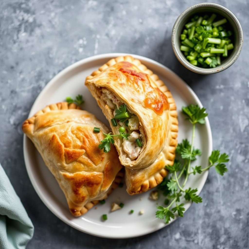 Kylling- og purreløk-cornishpaj