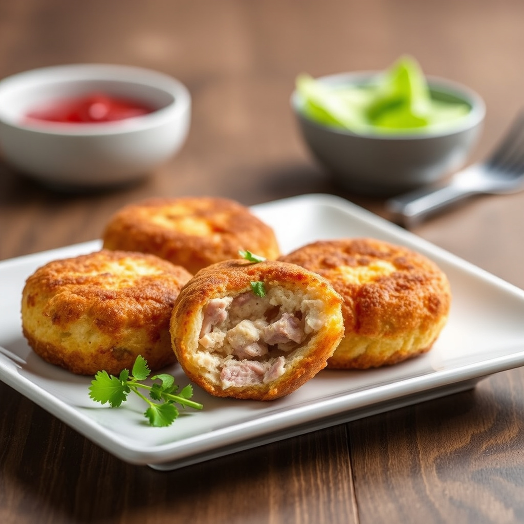 Kylling- og skinke-kroketter