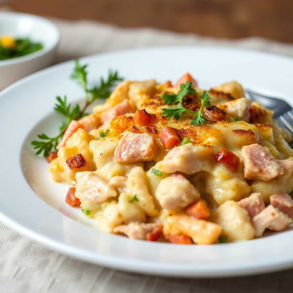 Kylling- og skinkegryte