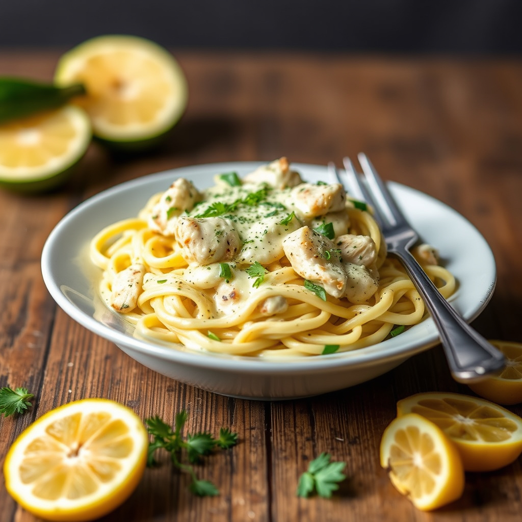 Kylling- og squash Alfredo