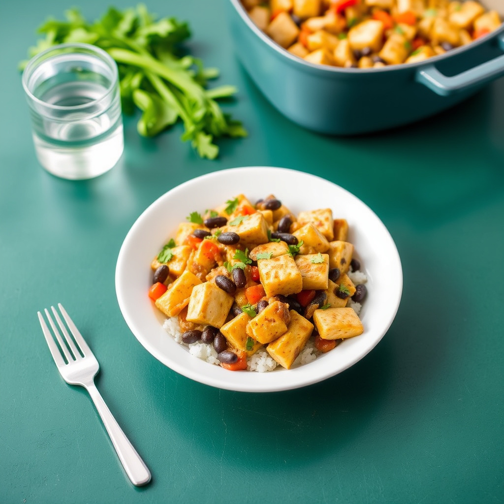 Kylling- og svarte bønnegrateng