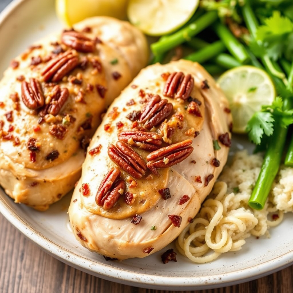 Kyllingbryst fylt med pekannøtter og estragon