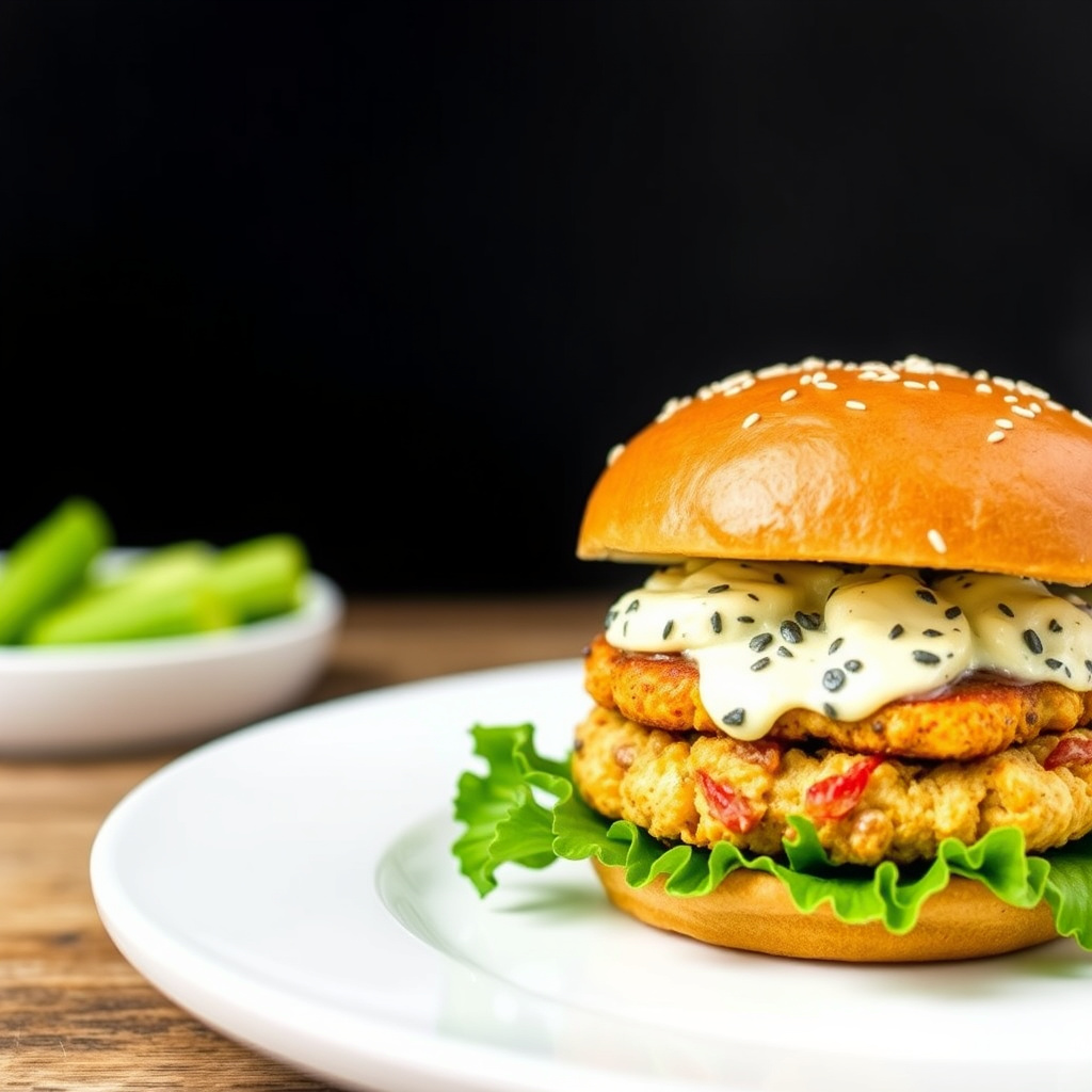 Kyllingburger med blåmuggost