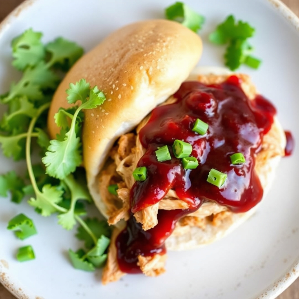 Kyllingfilet med kirsebær- og chilibarbeisesaus