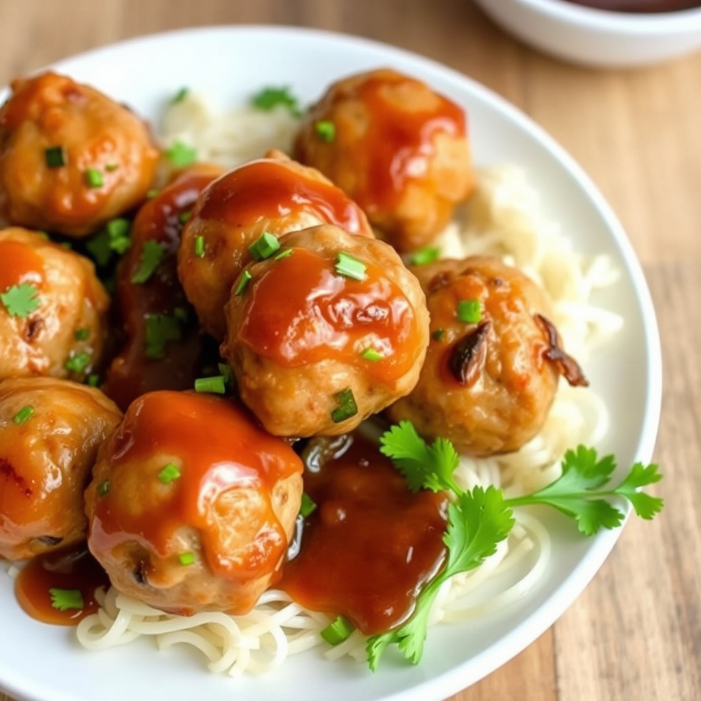 Kyllingkjøttboller med ingefær og miso