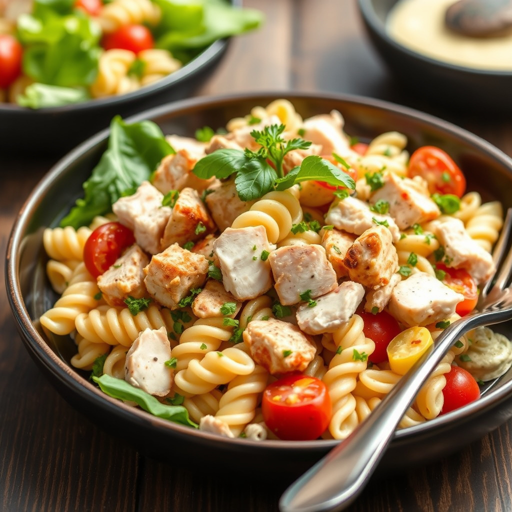 Kyllingklubb-pastasalat