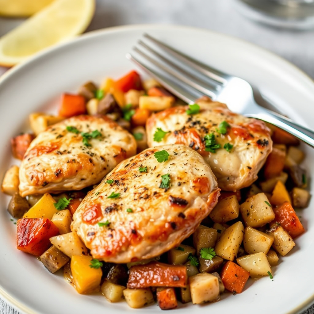 Kyllinglår med rotgrønnsaksblanding