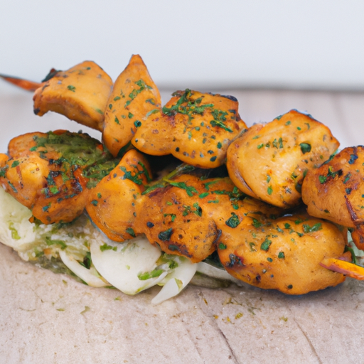 Kyllingsouvlaki i gyro-stil