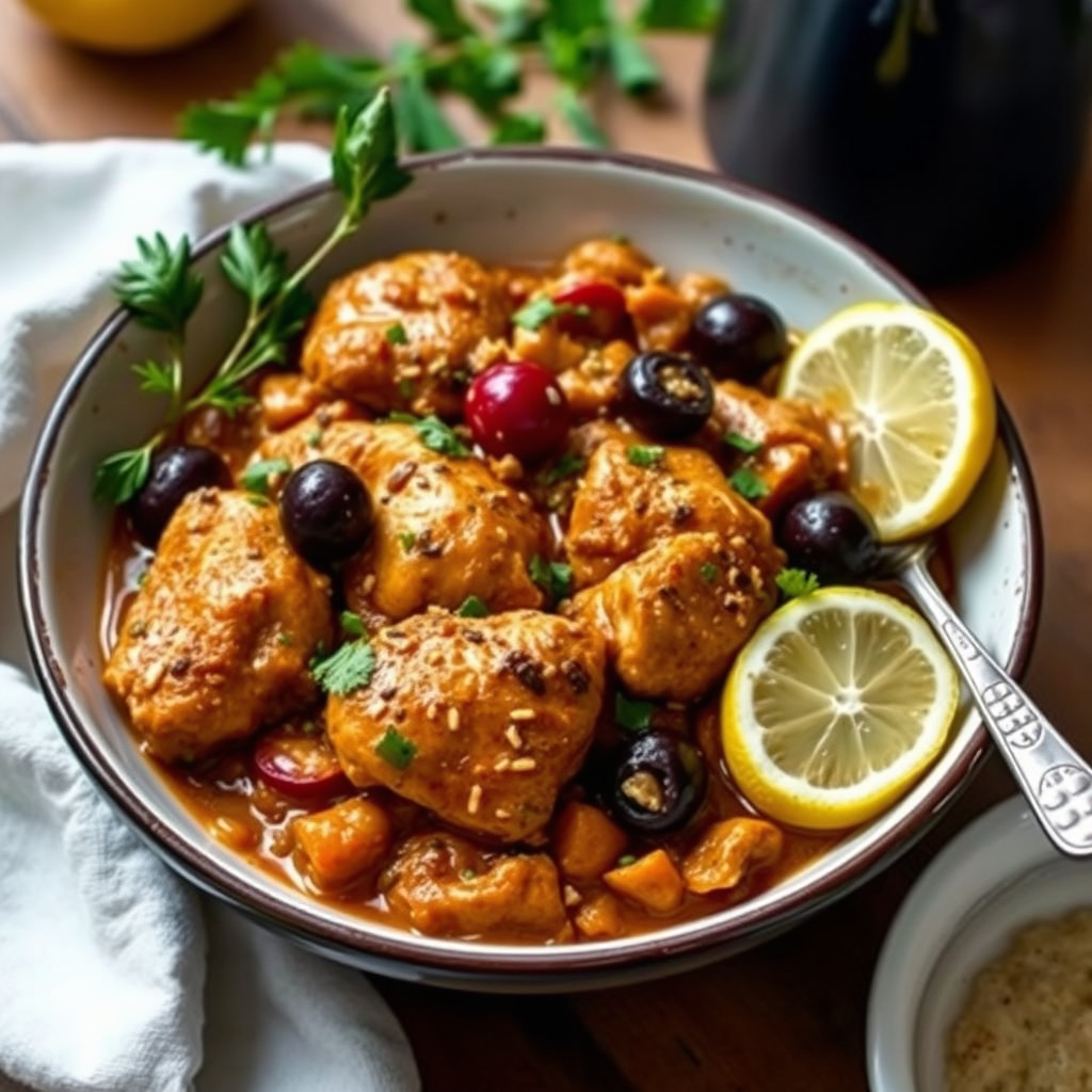 Kyllingtagine med konserverte sitroner og oliven