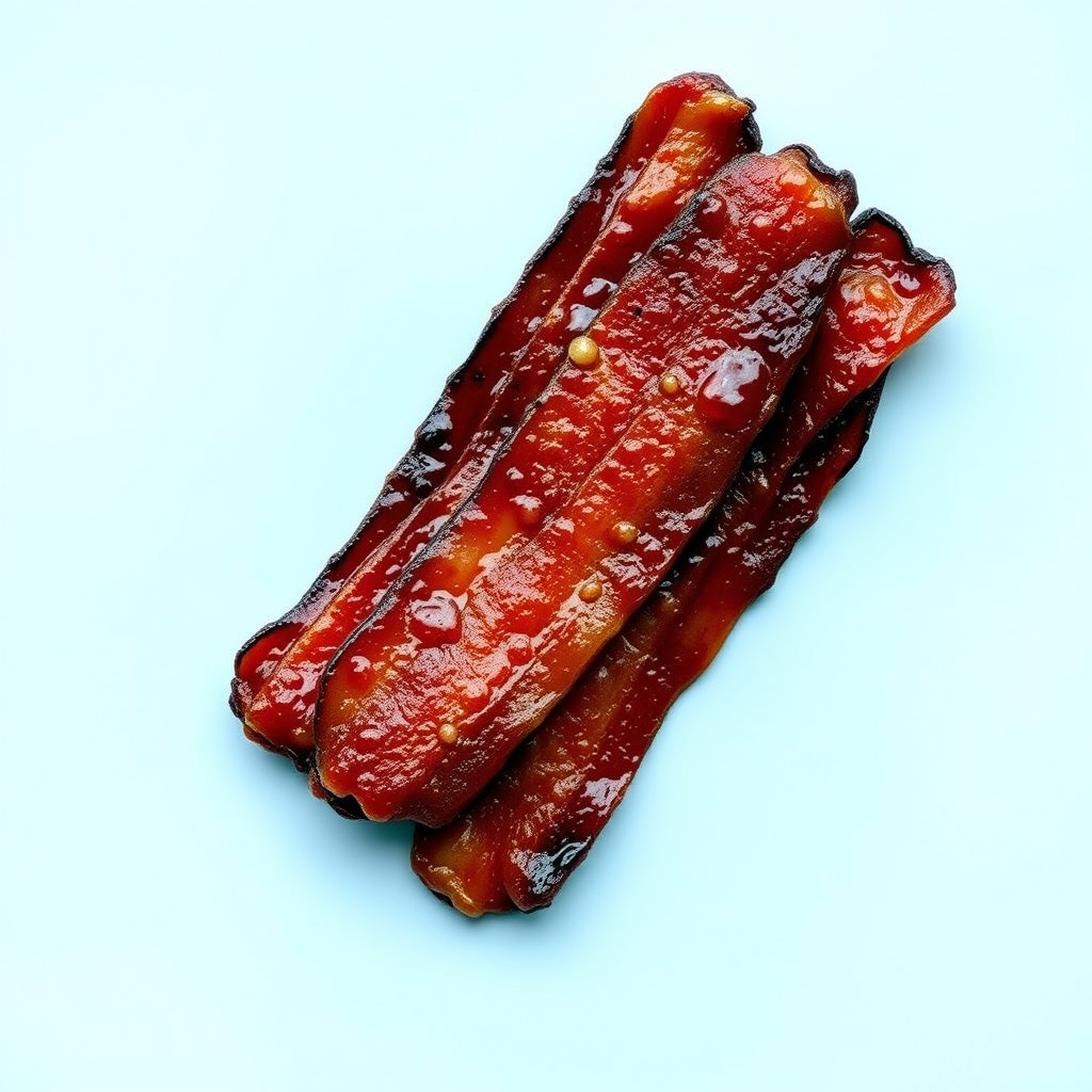 Lakkert bacon med mango og sennep