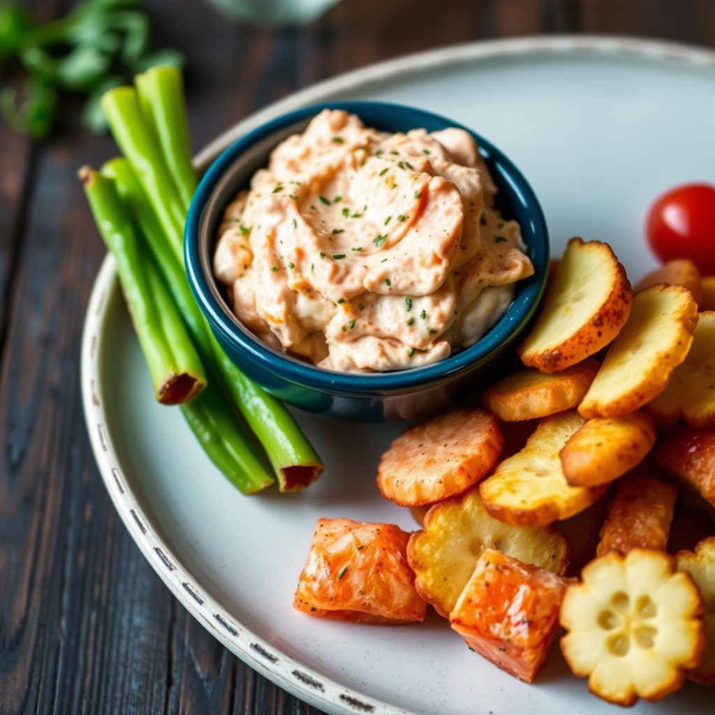 Kremet lakse-dip med dill og pimiento