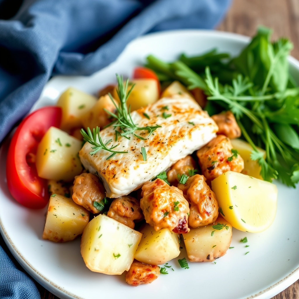 Laksesalat med poteter og dill