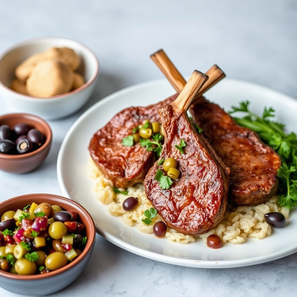 Lamb Chops med olivensalsa