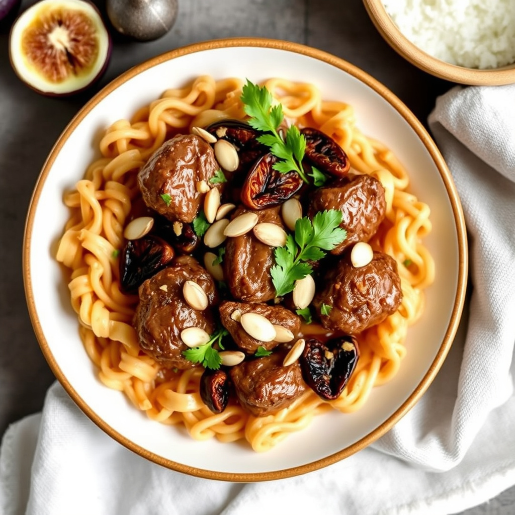 Lamb Tagine med tørkede fiken og mandler