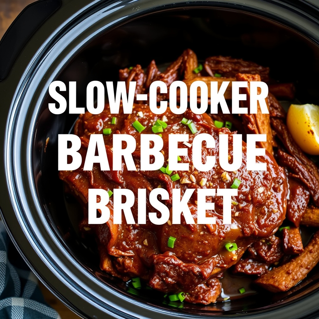 Langtidskokt barbecue-brisket i slow cooker