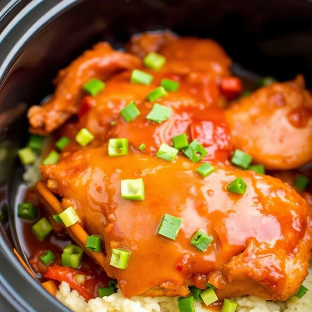 Langtidskokt barbeque-kylling