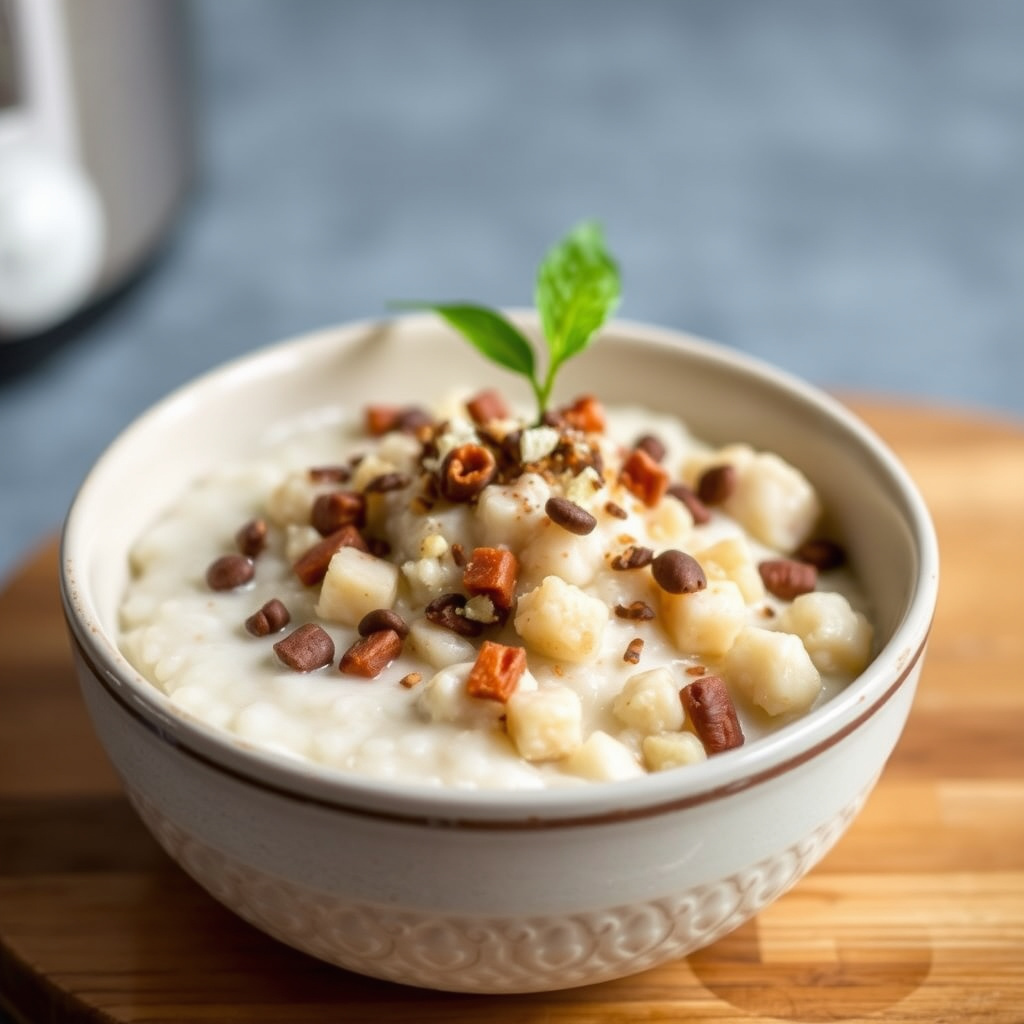 Kremet kokosnøtt- og brun risgrøt