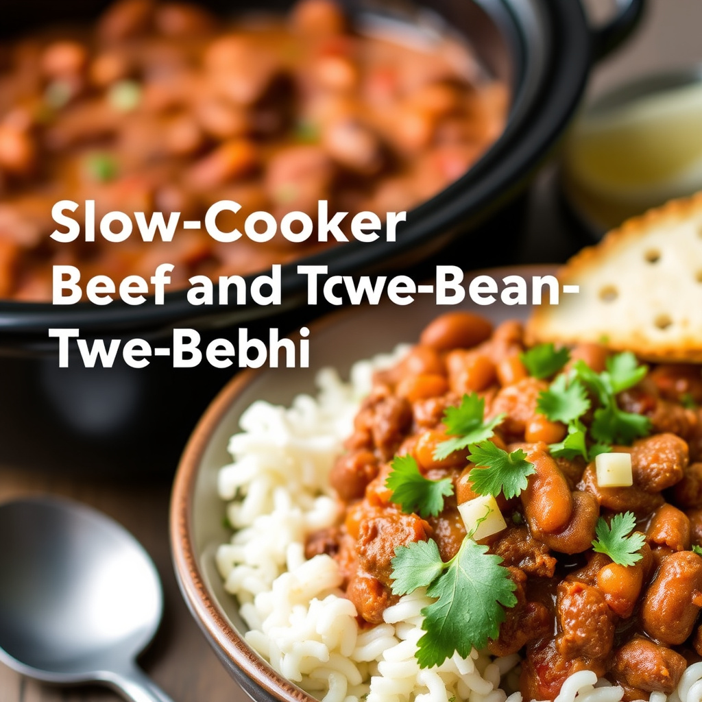 Langtidskokt oksekjøtt- og to-bønne-chili