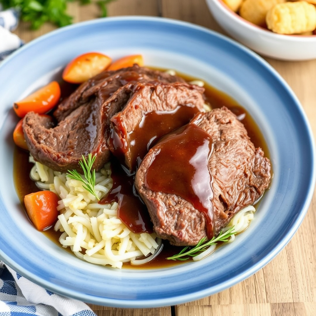 Langtidskokt potetstuing med au jus