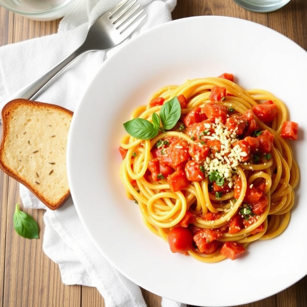 Lauries ostete pasta med tomat