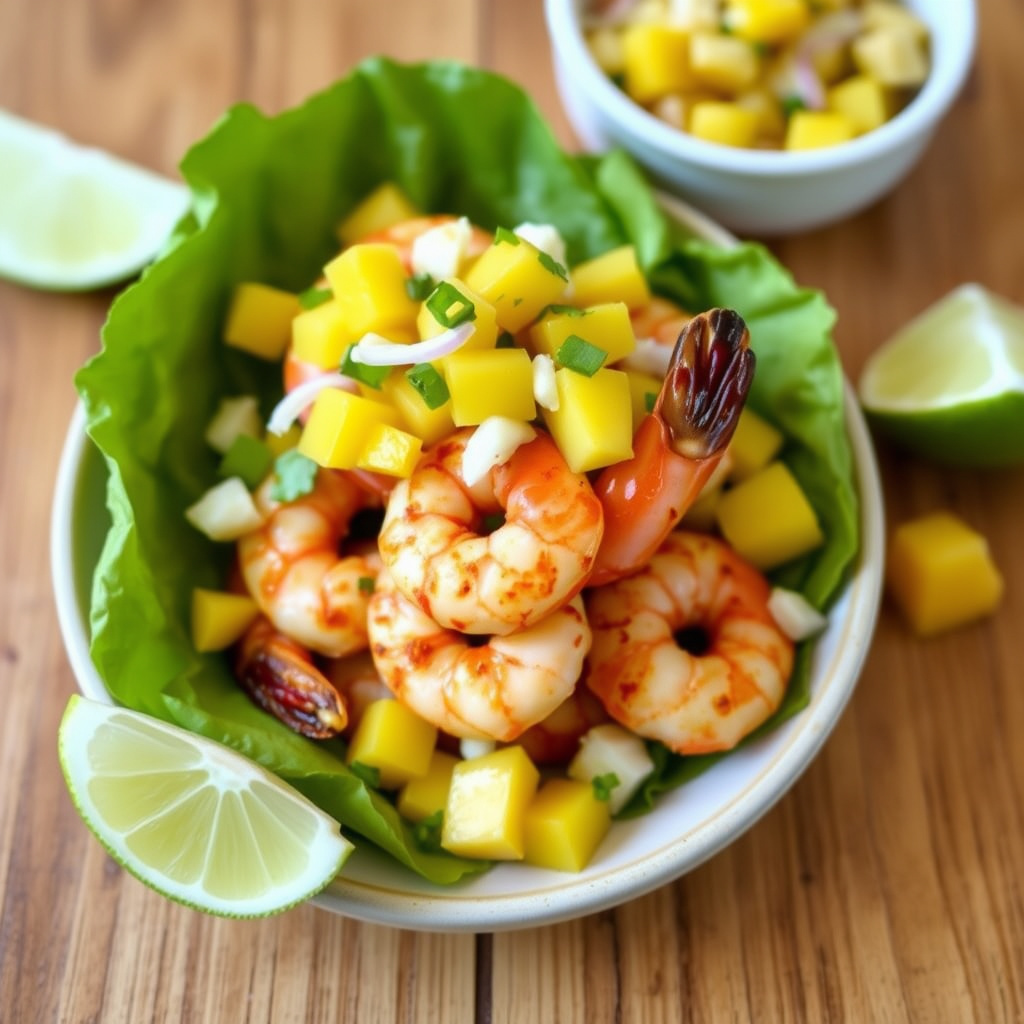 Lava-krabbepreparat med honning-chipotle-lime-saus og mango-jicamasalsa