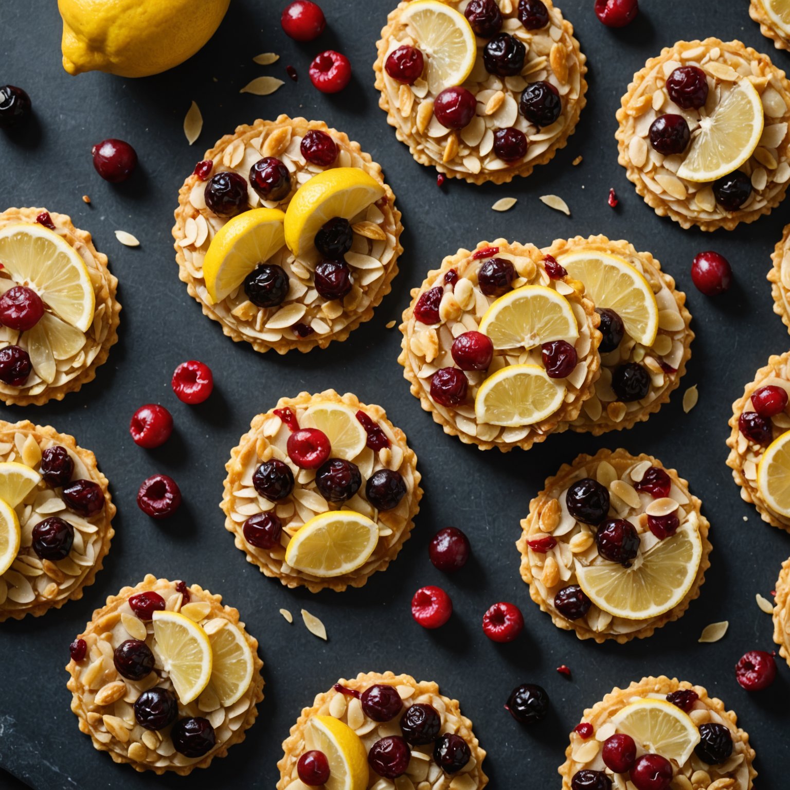 Lemon Cranberry Florentines
