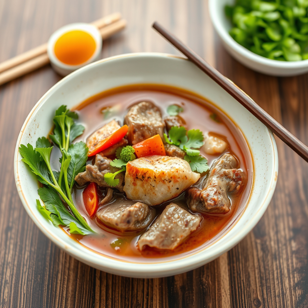 Lett japansk biffhus-suppe