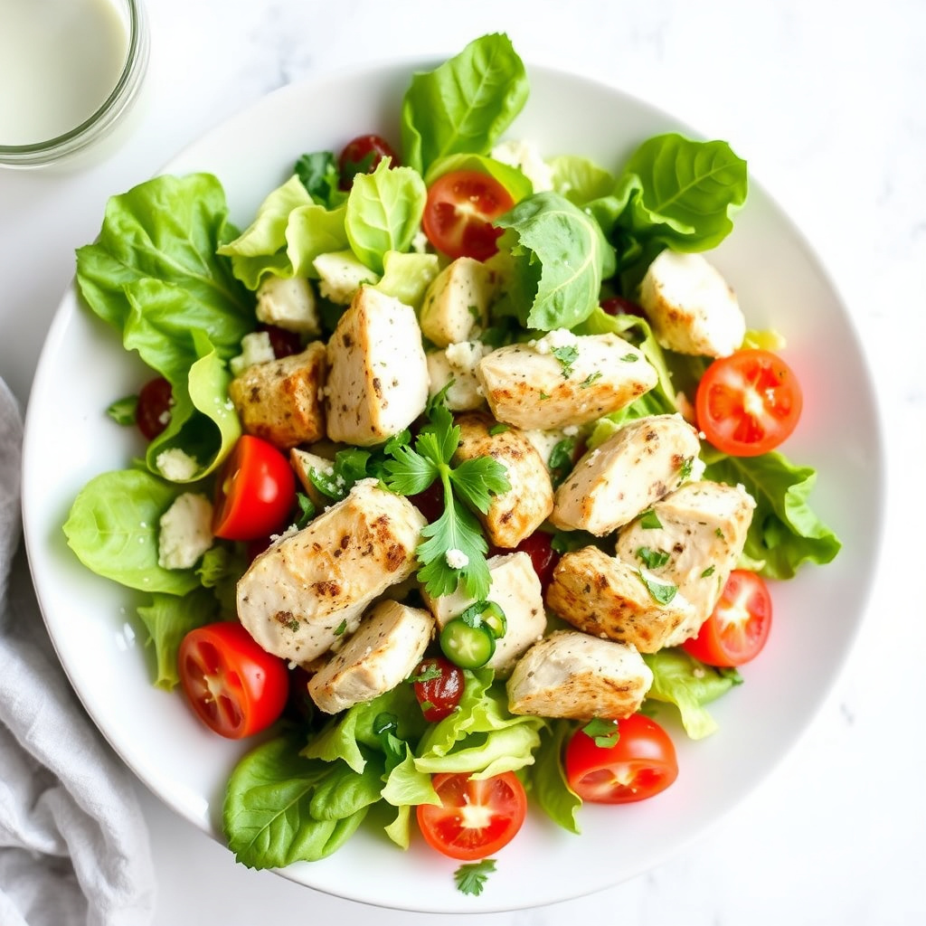 Lett kylling Caesar-salat