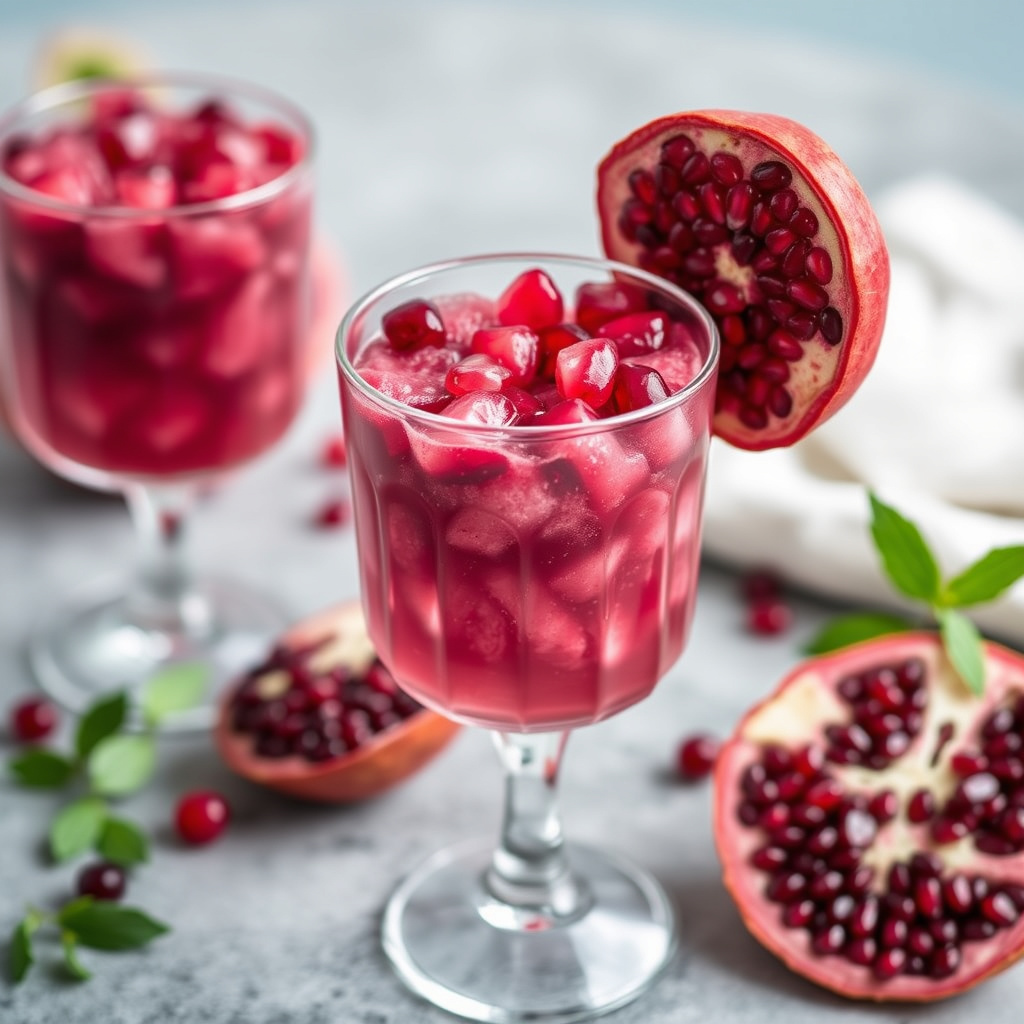 Lilla granita med granateple