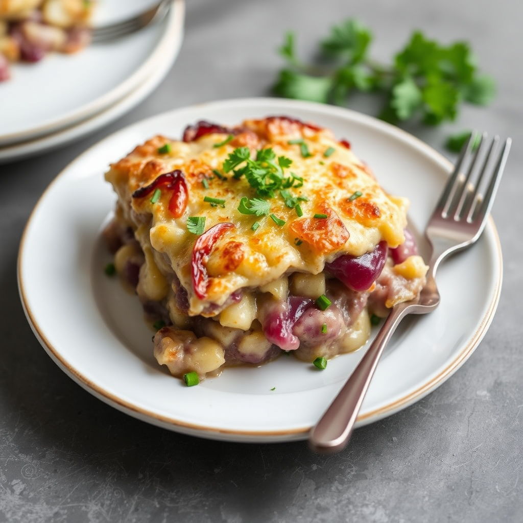 Kremet lilla potetgrateng