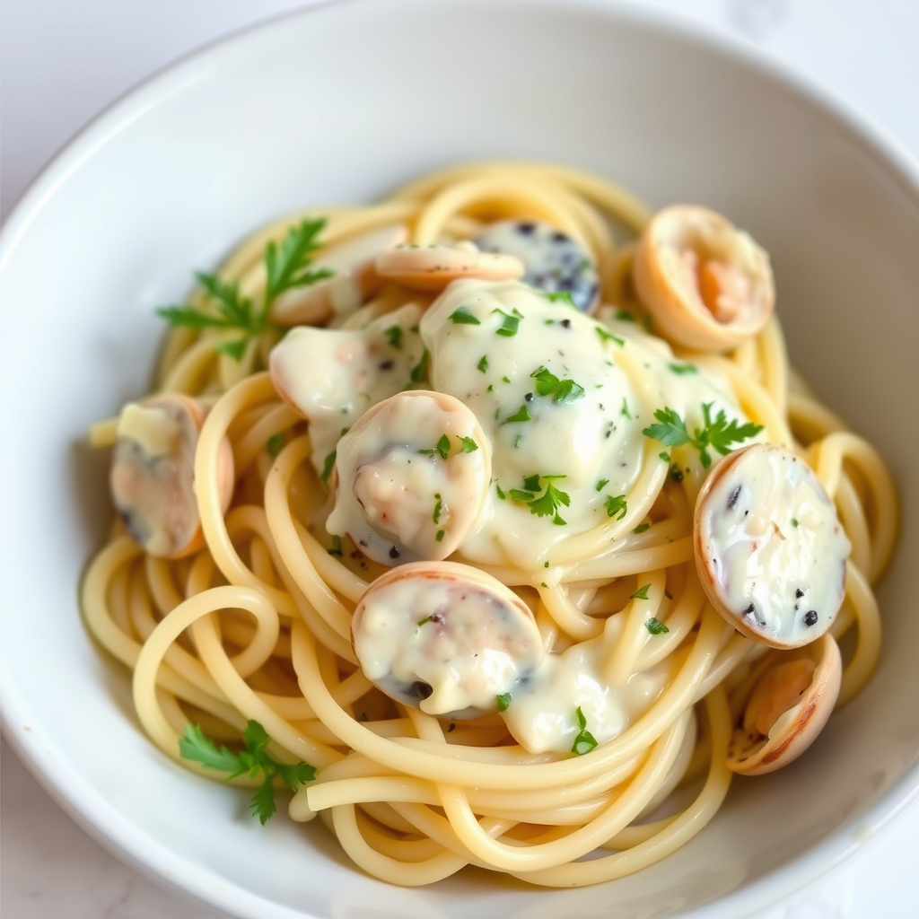 Linguine med hvit kamsaus I