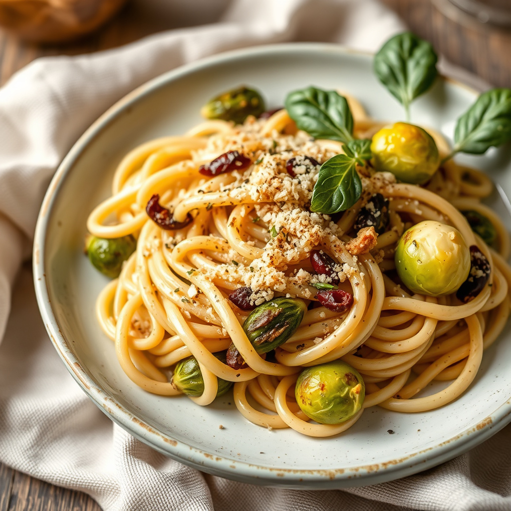 Linguine med rosenkål og savoykål Barigoule
