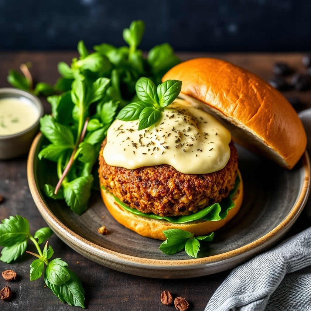 Linsburger med sitron-basilikummajones