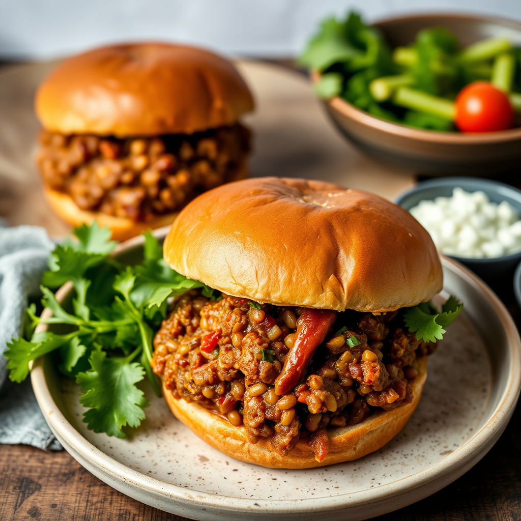 Linsesloppy Joes i pitabrød