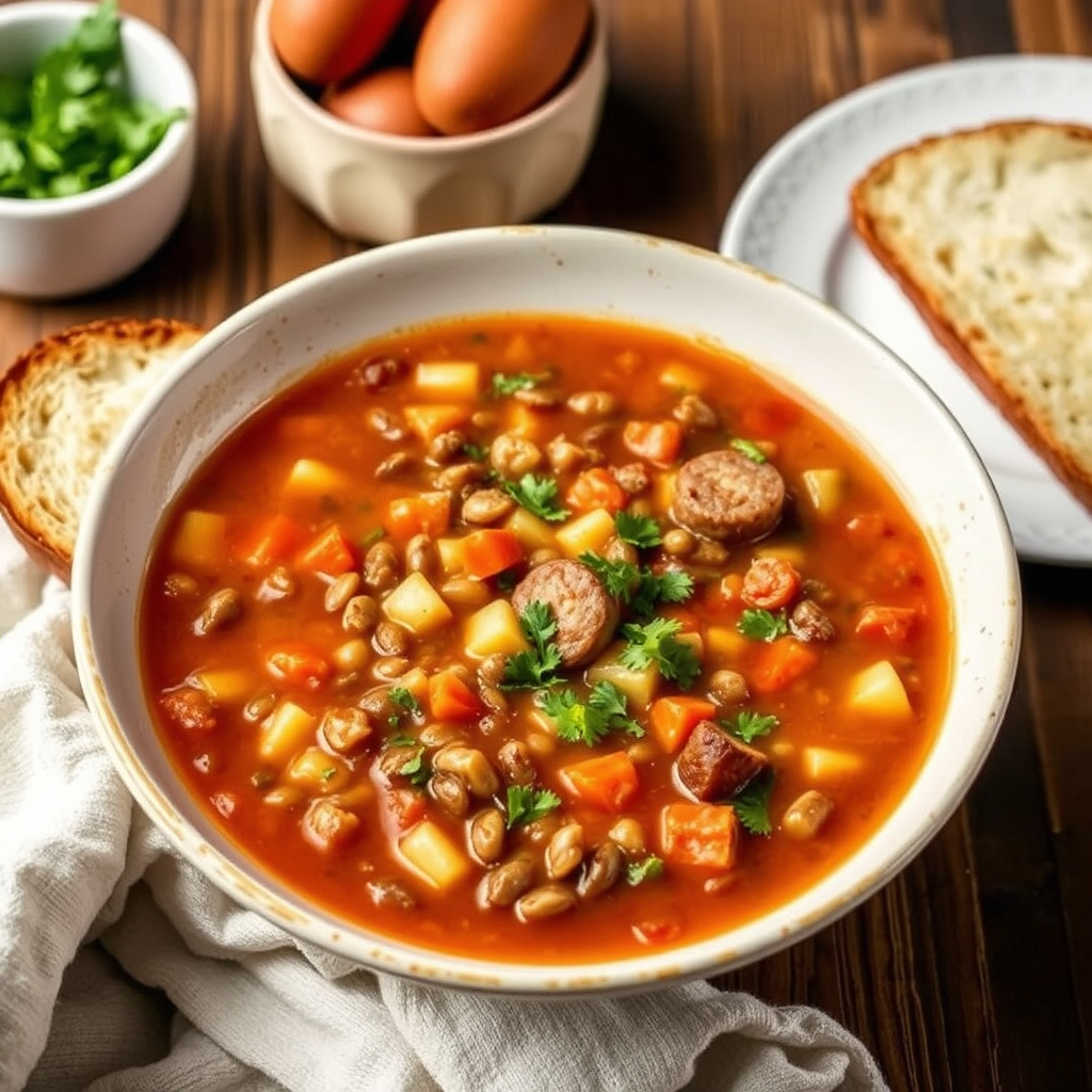 Linsesuppe med pølse