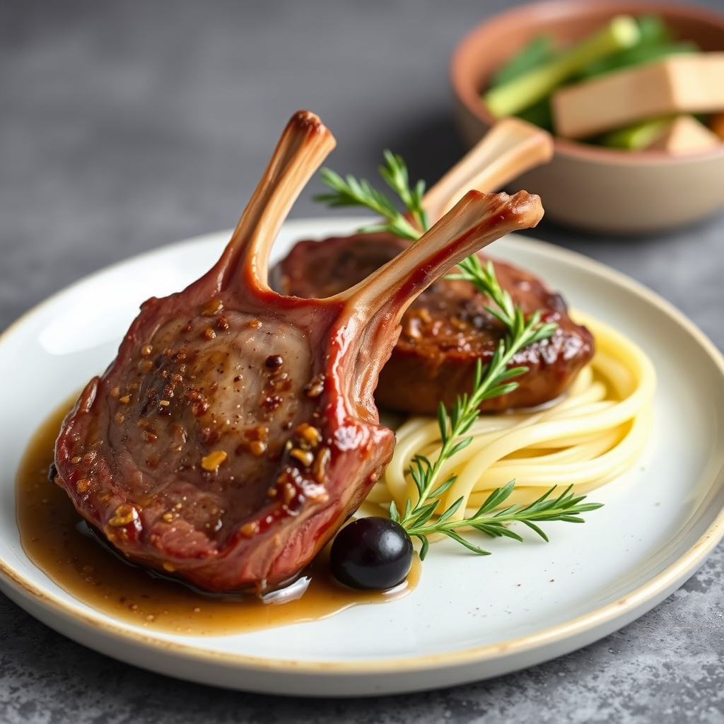 Loin Lamb Chops med oliven