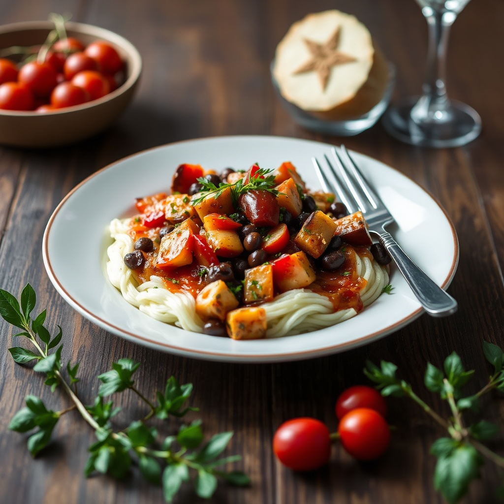 Lucias julecaponata med sjokolade