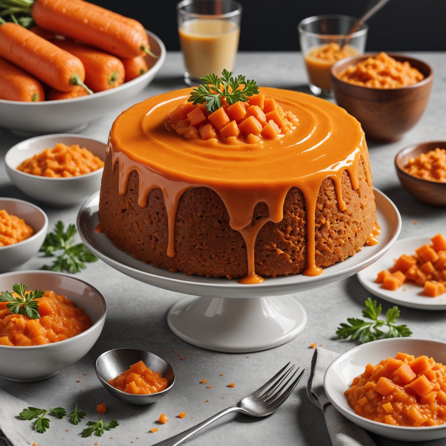 Lucys gulrotpudding med sitronkrem