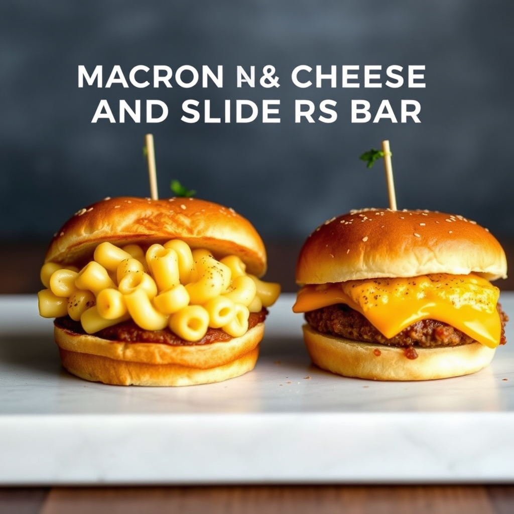 Macaroni og ost og sliders-bar