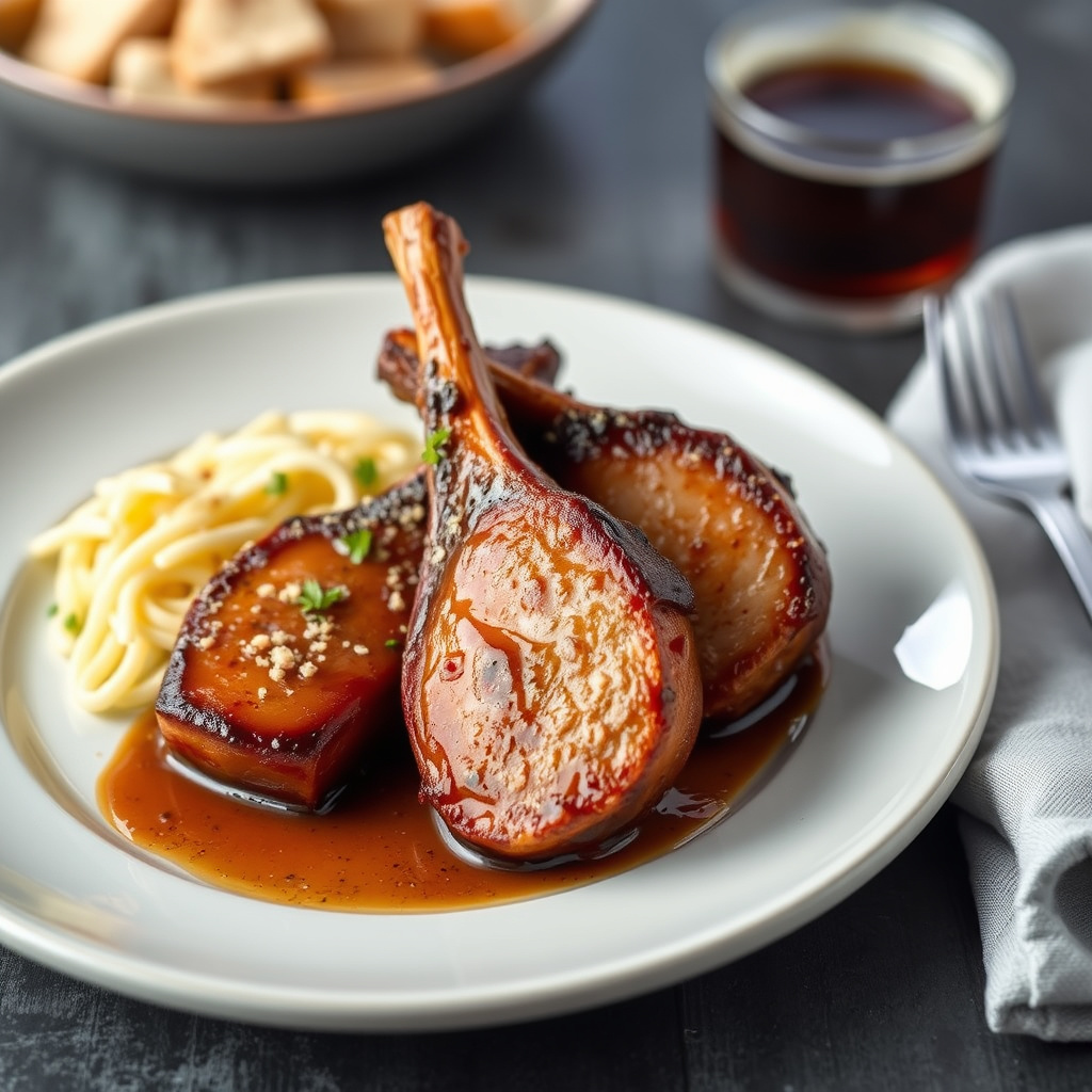 Mahogny svinekoteletter med teriyakimarinade