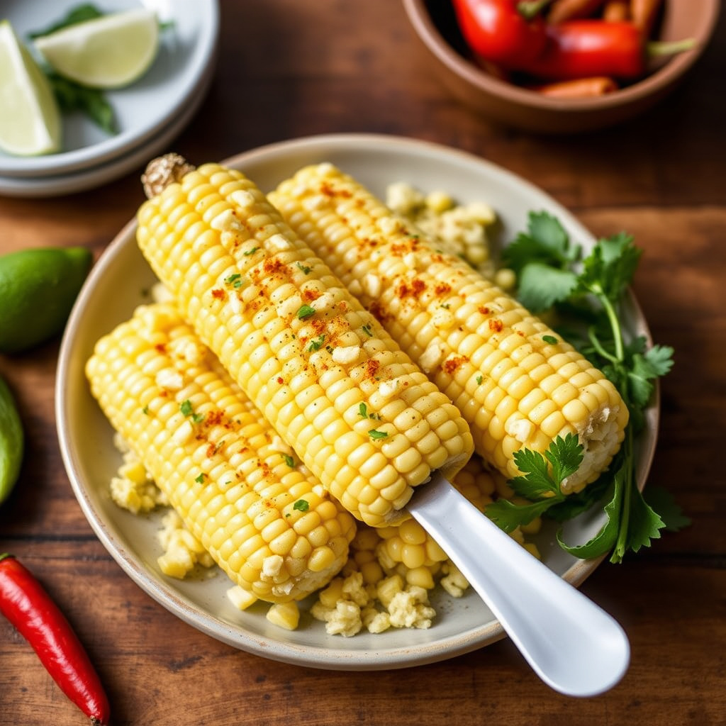 Mais med Aleppo-pepper og limeskall