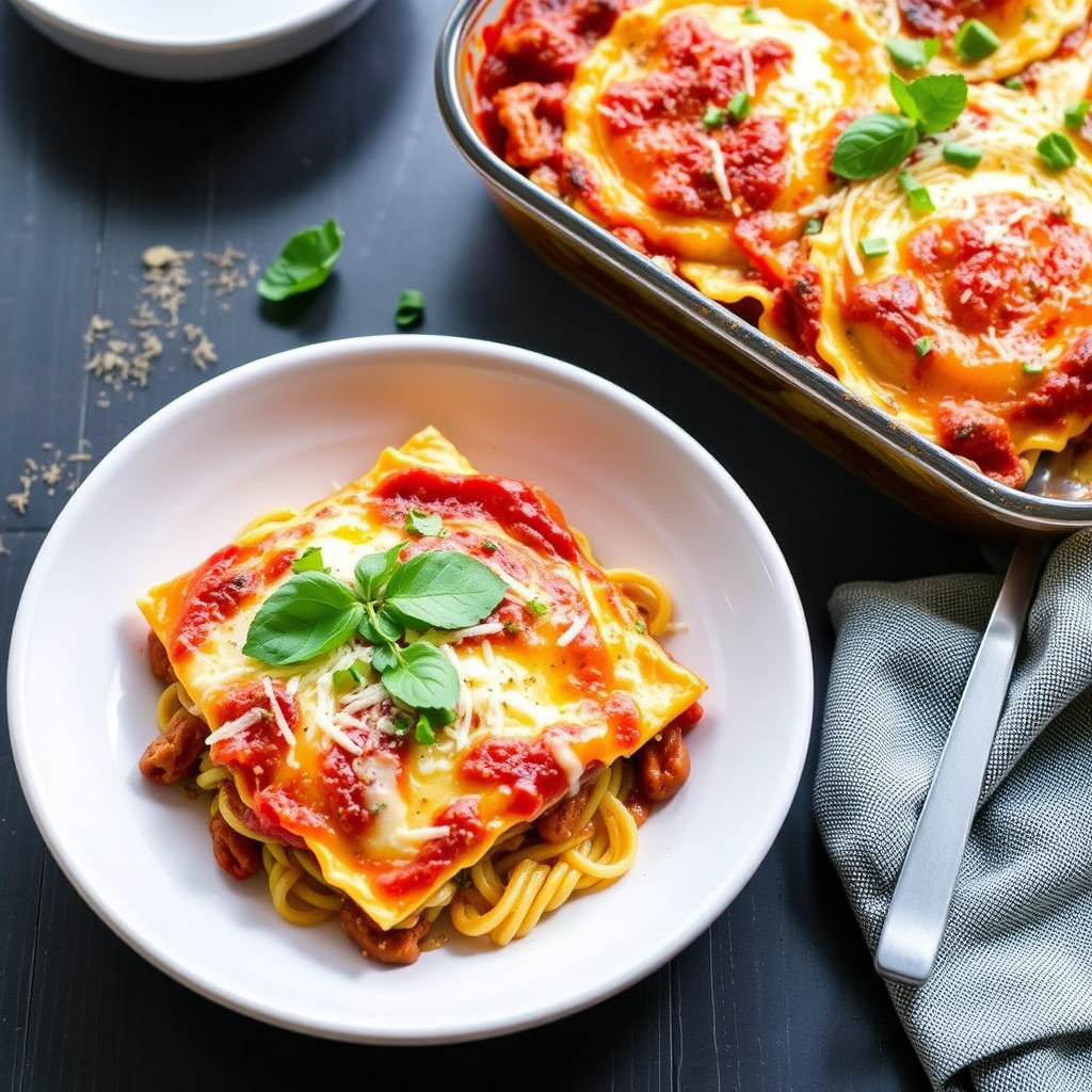 Mais- og chipotle-ravioli-lasagne