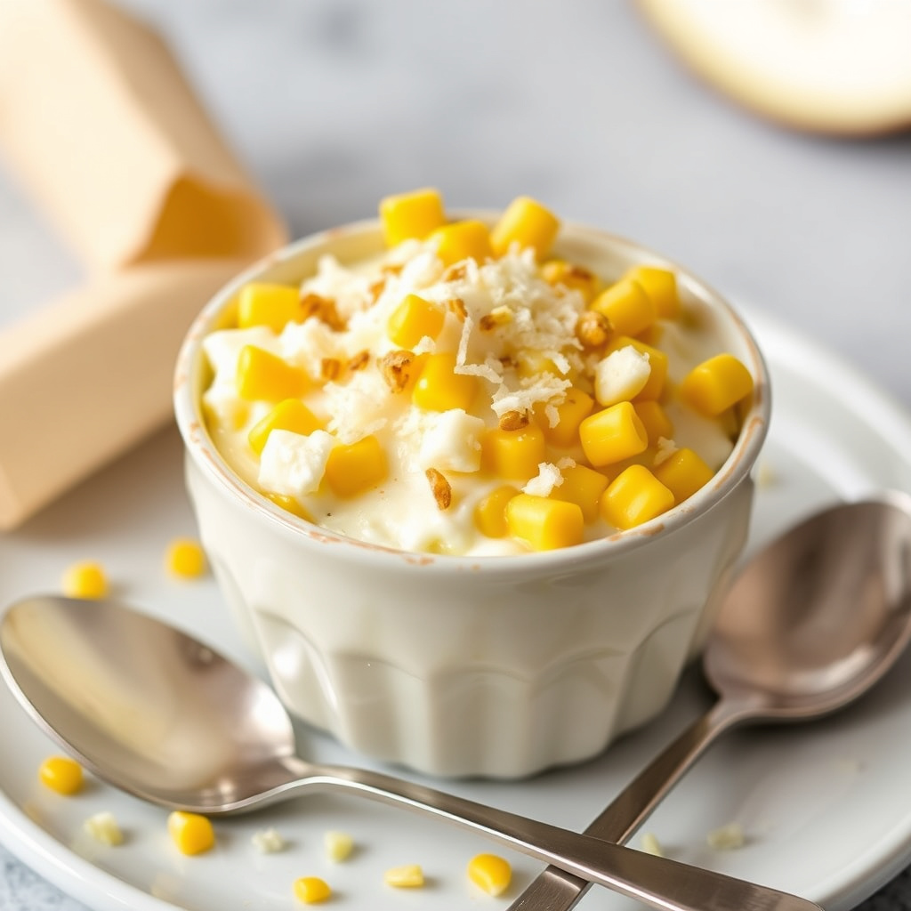 Kremet mais- og kokosnøttpudding