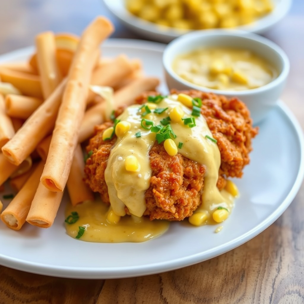 Kremet maisdressing til stekt kylling