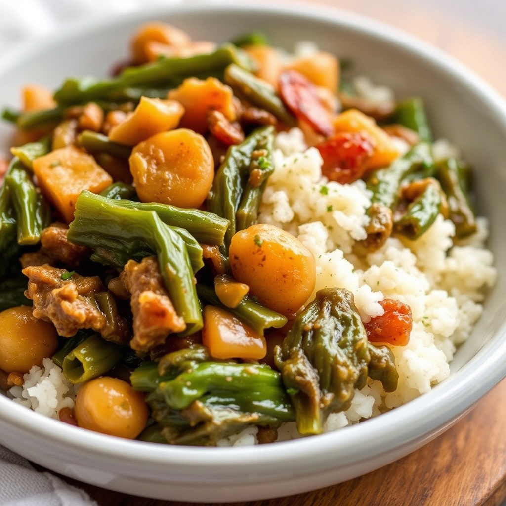 Collard greens med kylling (sørstatsstil)