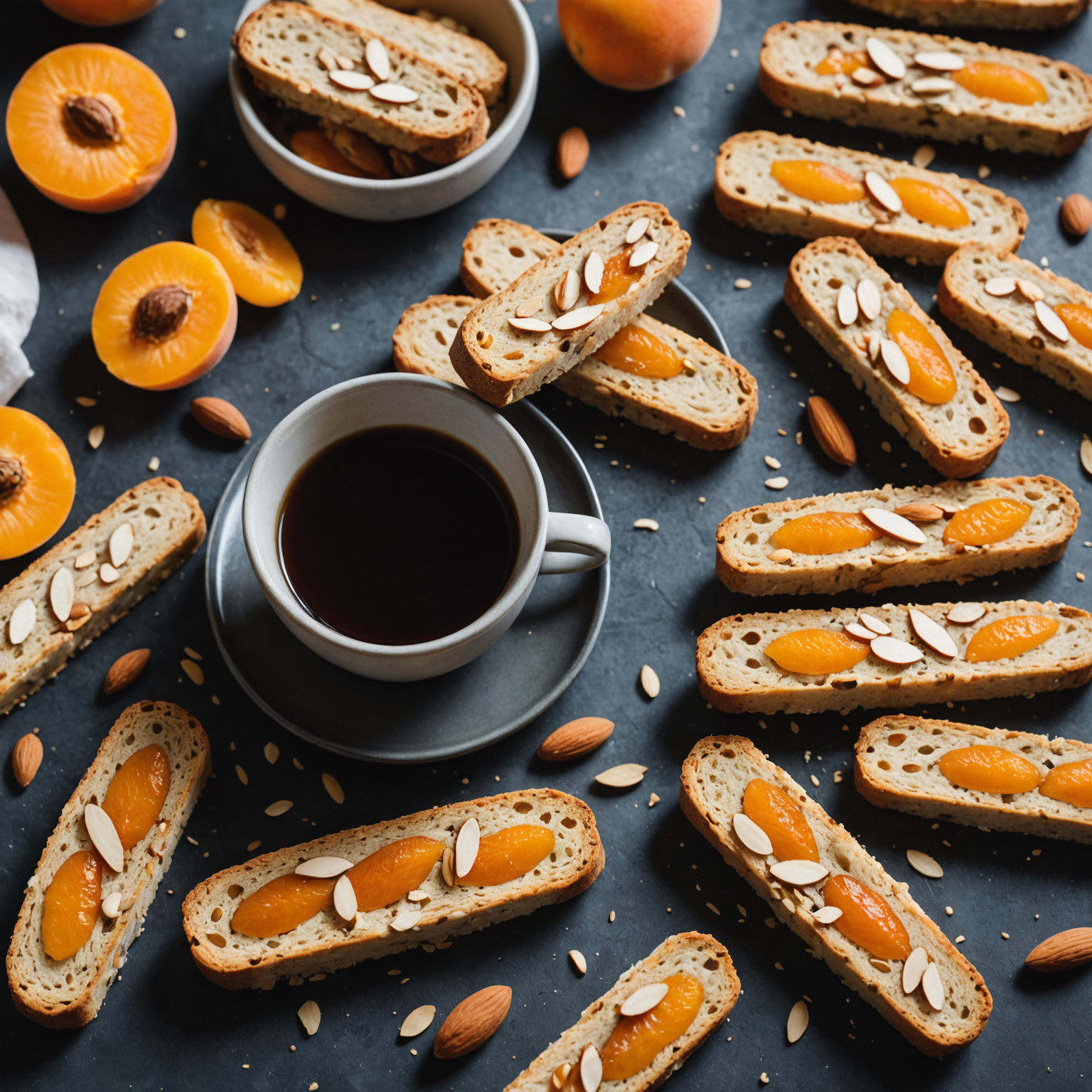 Mandel- og aprikosbiscotti